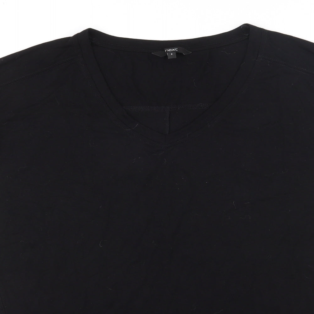 NEXT Womens Black  Polyester Tunic T-Shirt Size 8 V-Neck
