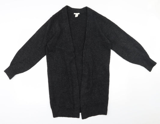 H&M Womens Grey V-Neck  Acrylic Cardigan Jumper Size XS