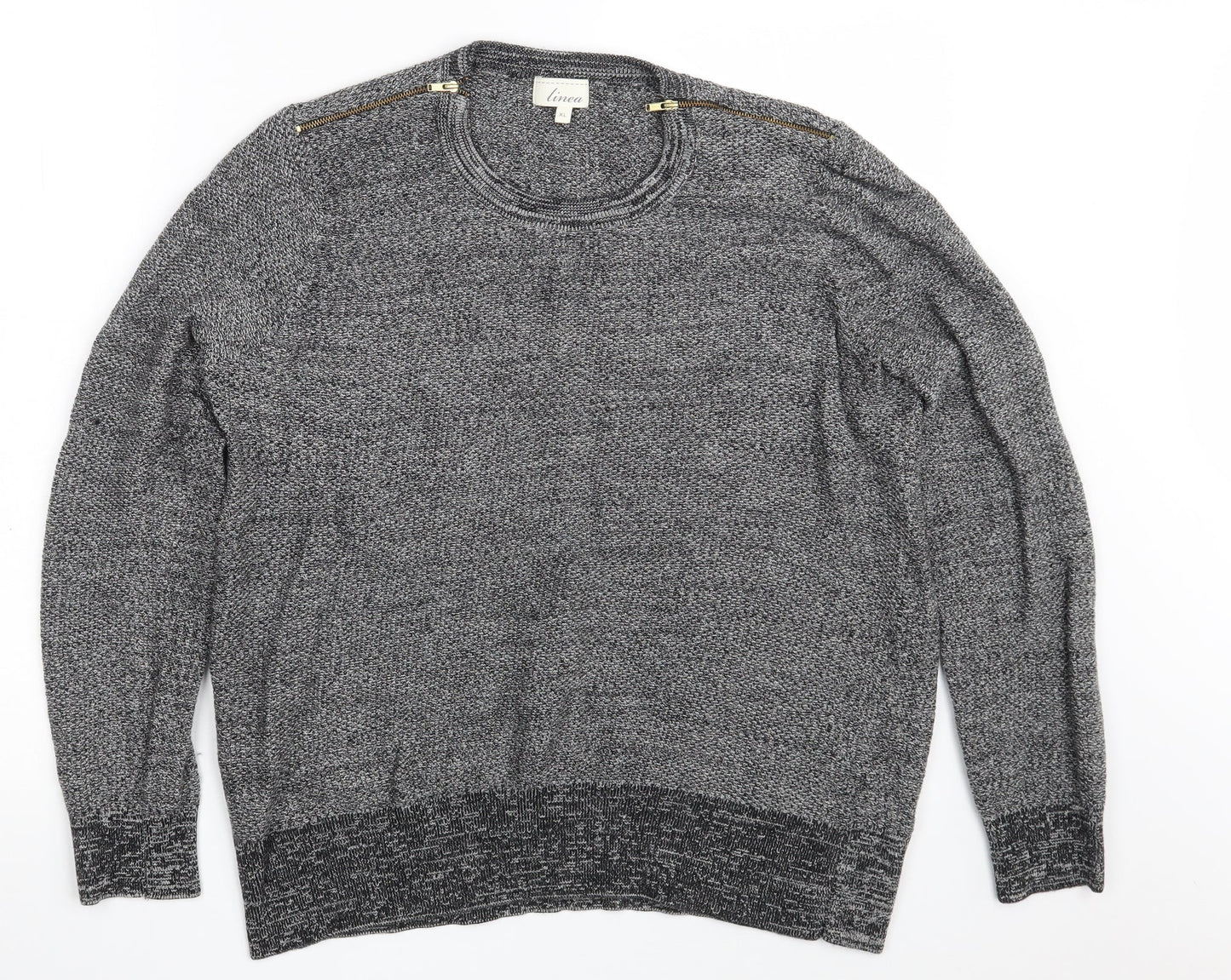 Linea Womens Grey Scoop Neck  Acrylic Pullover Jumper Size XL