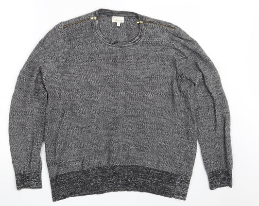 Linea Womens Grey Scoop Neck  Acrylic Pullover Jumper Size XL