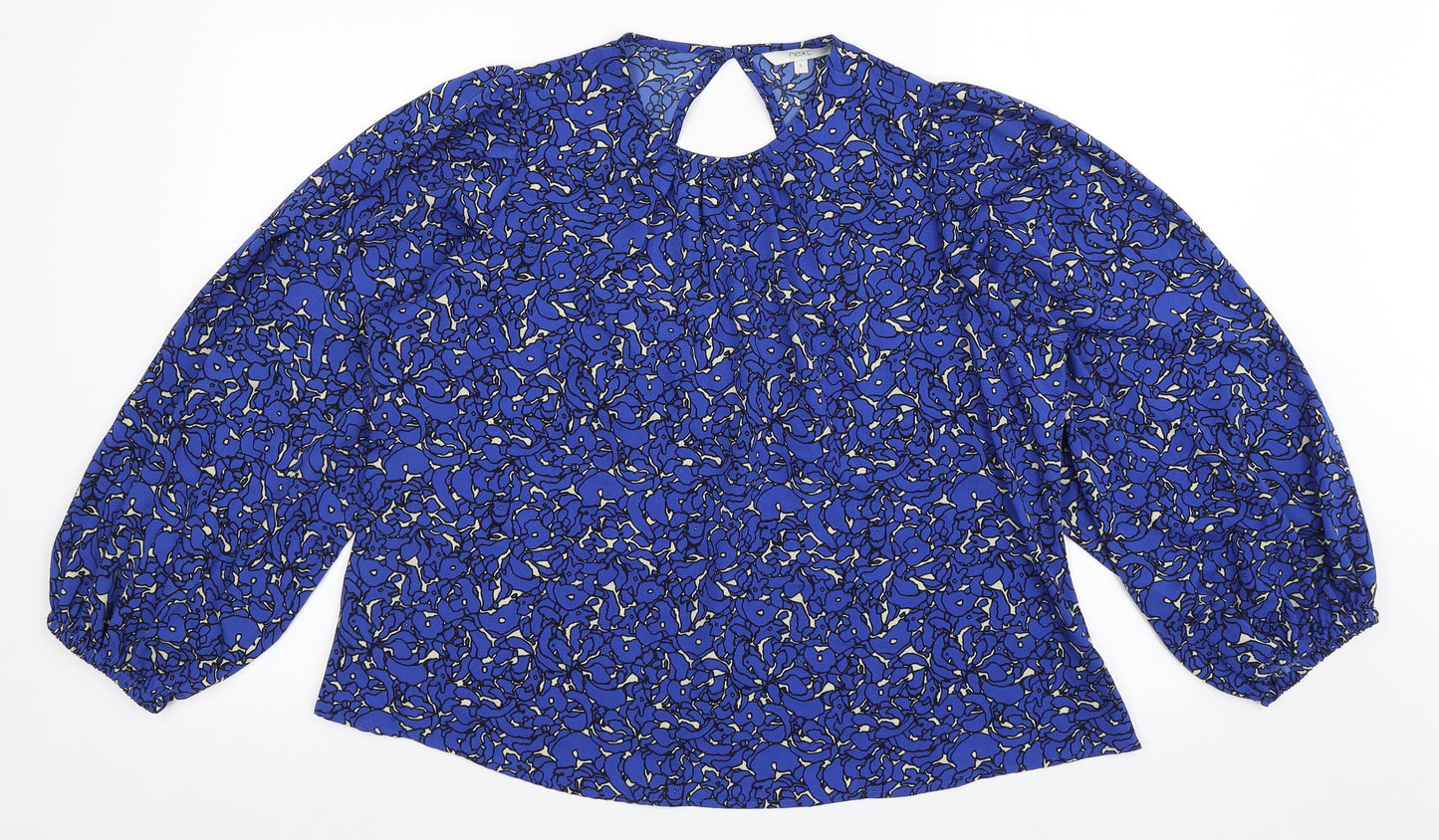 NEXT Womens Blue  Polyester Basic Blouse Size S Round Neck