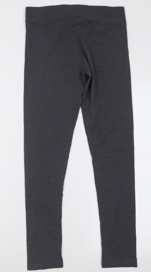 Dunnes Stores Womens Grey  Cotton Capri Leggings Size S L28 in