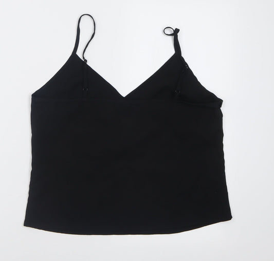 Miss Selfridge Womens Black  Polyester Basic Tank Size 12 V-Neck