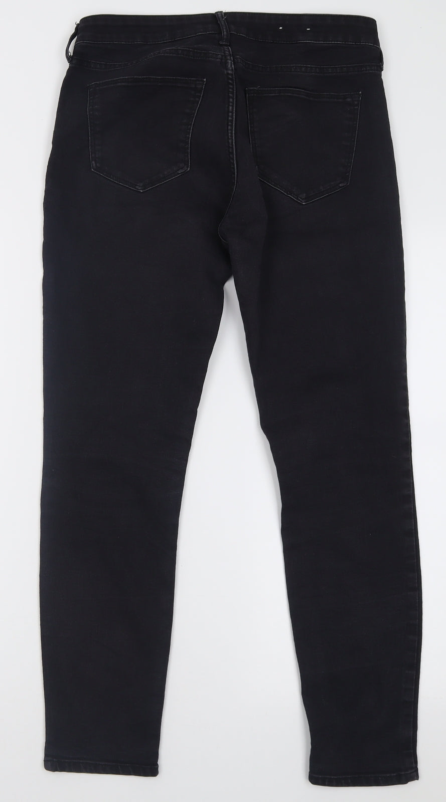 H&M Womens Black  Cotton Skinny Jeans Size 28 in L28 in Regular Button