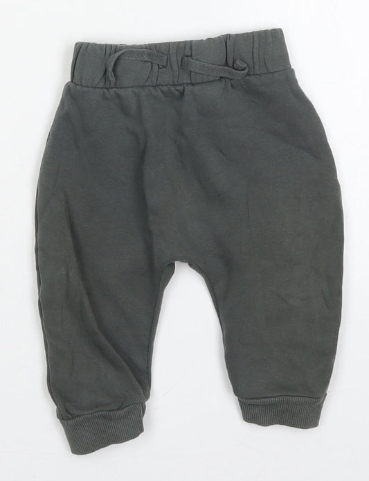 George Boys Grey  Cotton Sweatpants Trousers Size 9-12 Months  Drawstring