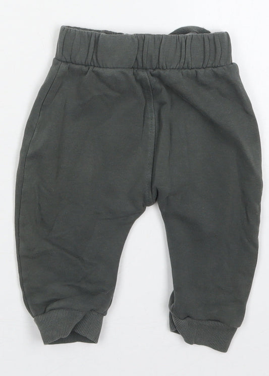 George Boys Grey  Cotton Sweatpants Trousers Size 9-12 Months  Drawstring