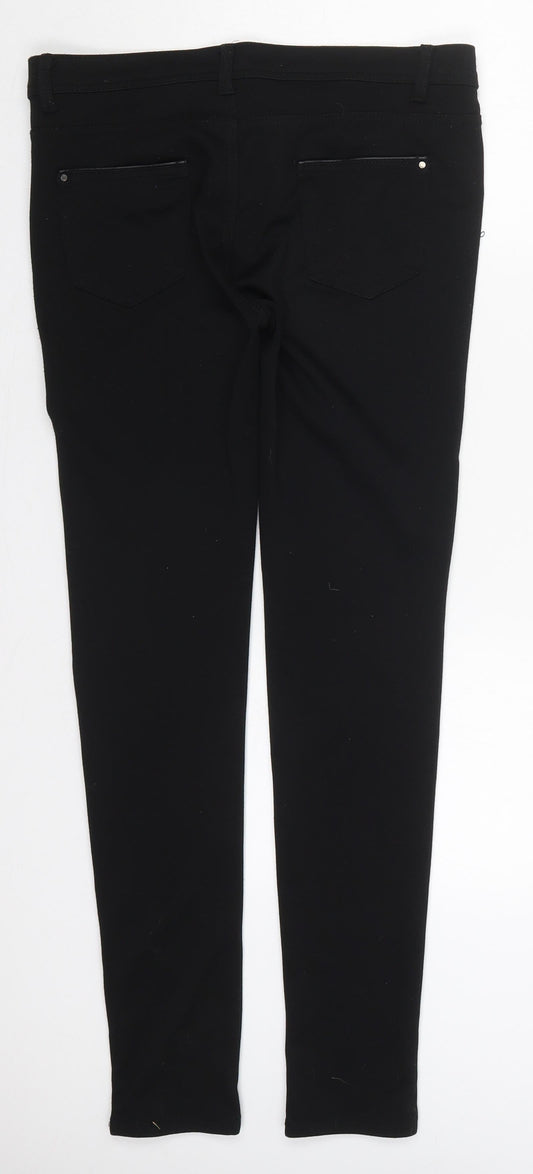 Denim Co Womens Black  Polyester Trousers  Size 8 L29 in Regular Button