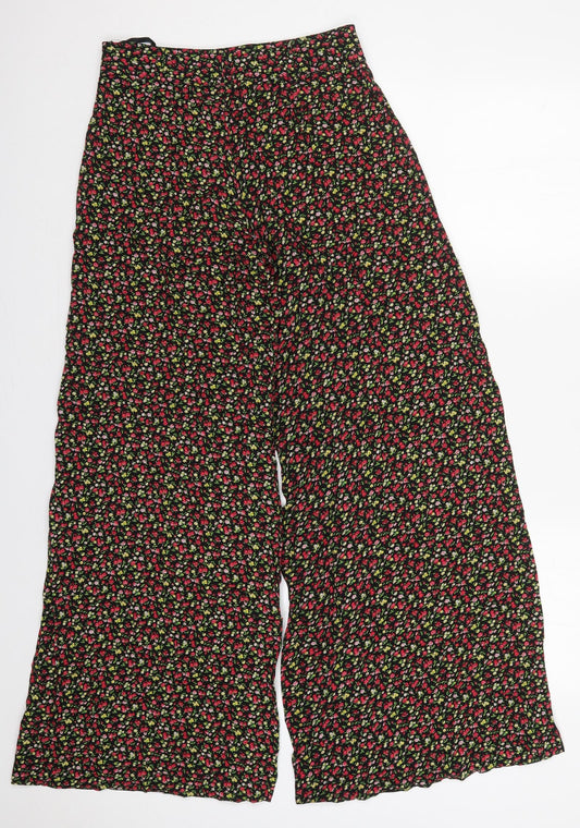 New York Laundry Womens Red Floral Viscose Trousers  Size 8 L31 in Regular Button - Yellow Flowers