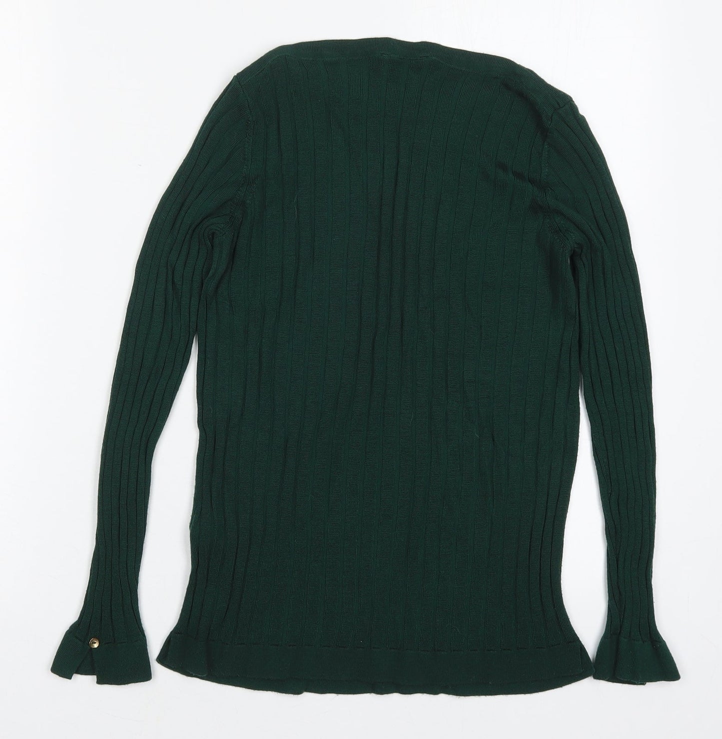 Marks and Spencer Womens Green Crew Neck  Viscose Pullover Jumper Size 8