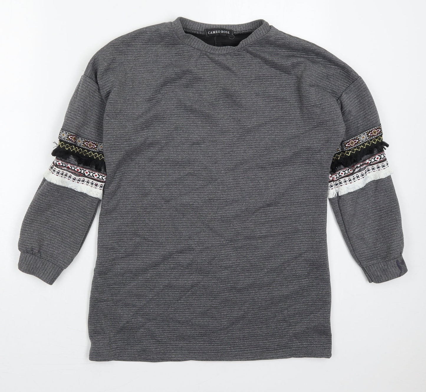Cameo Rose Womens Grey  Cotton Pullover Sweatshirt Size S  Pullover