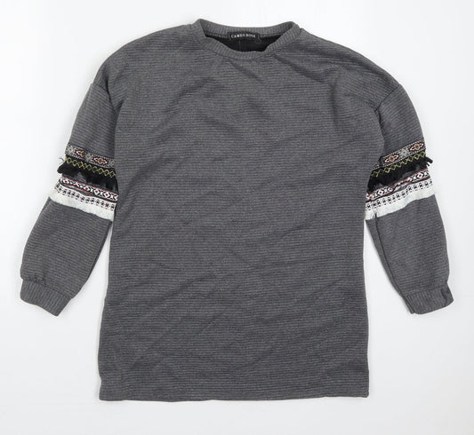 Cameo Rose Womens Grey  Cotton Pullover Sweatshirt Size S  Pullover