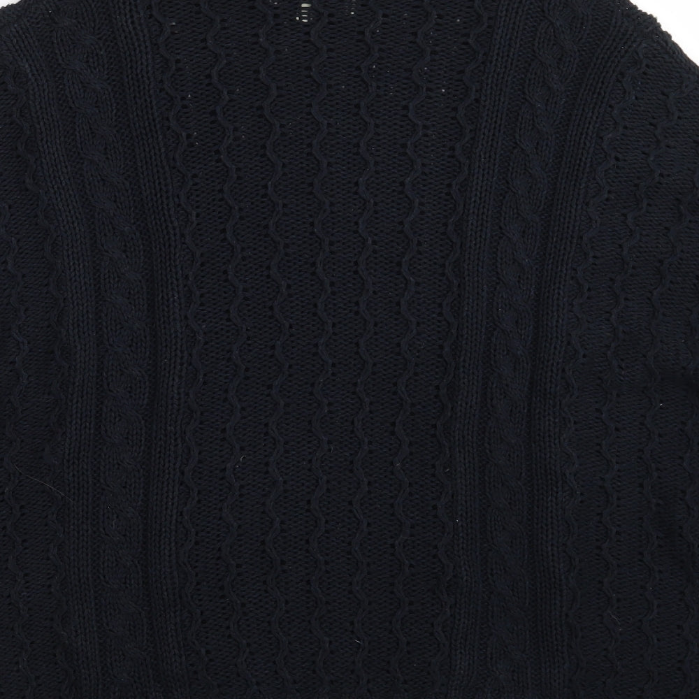 Papaya Womens Blue High Neck  Acrylic Pullover Jumper Size M