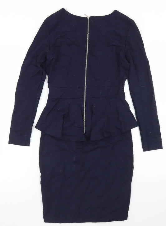 Limited Collection Womens Blue  Viscose Pencil Dress  Size 6  Crew Neck