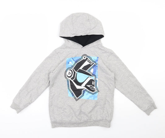 Studio Retail Ltd Boys Grey  Cotton Pullover Hoodie Size S  Pullover - Fortnite