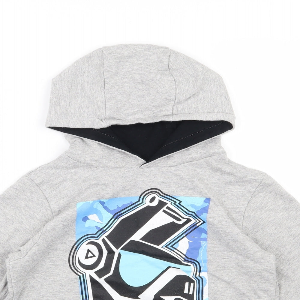 Studio Retail Ltd Boys Grey  Cotton Pullover Hoodie Size S  Pullover - Fortnite