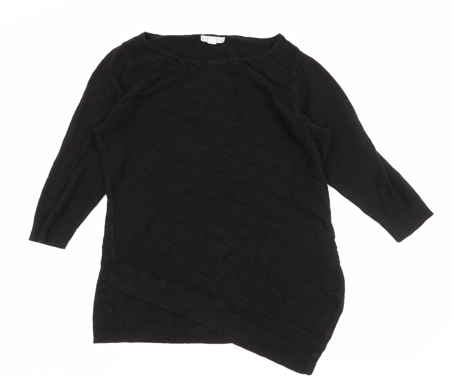 New York & Company Womens Black Round Neck  Acrylic Pullover Jumper Size M