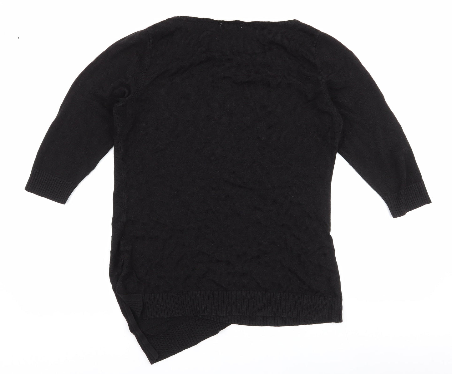 New York & Company Womens Black Round Neck  Acrylic Pullover Jumper Size M