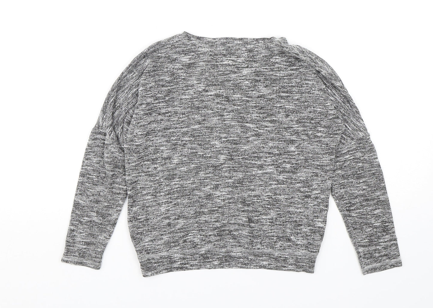 H&M Girls Grey Round Neck  Polyester Pullover Jumper Size 9-10 Years  Pullover