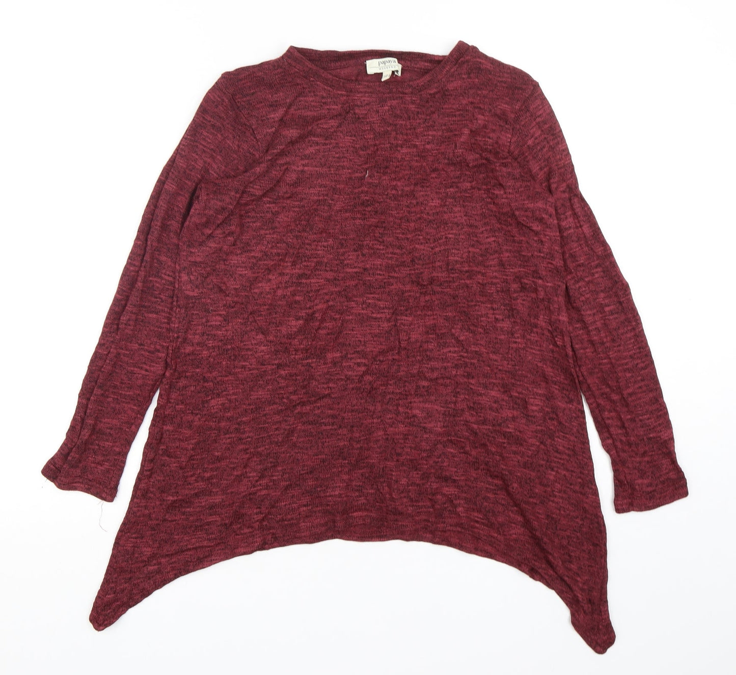Papaya Womens Red Round Neck  Viscose Pullover Jumper Size 12