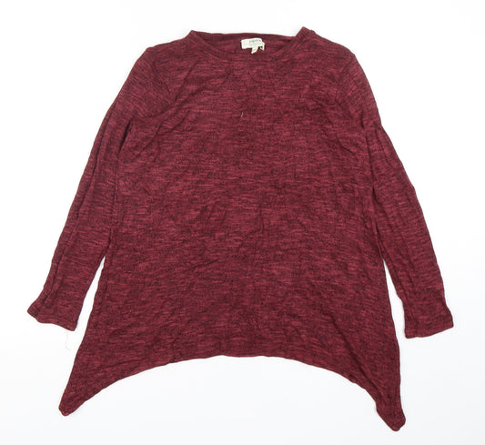 Papaya Womens Red Round Neck  Viscose Pullover Jumper Size 12
