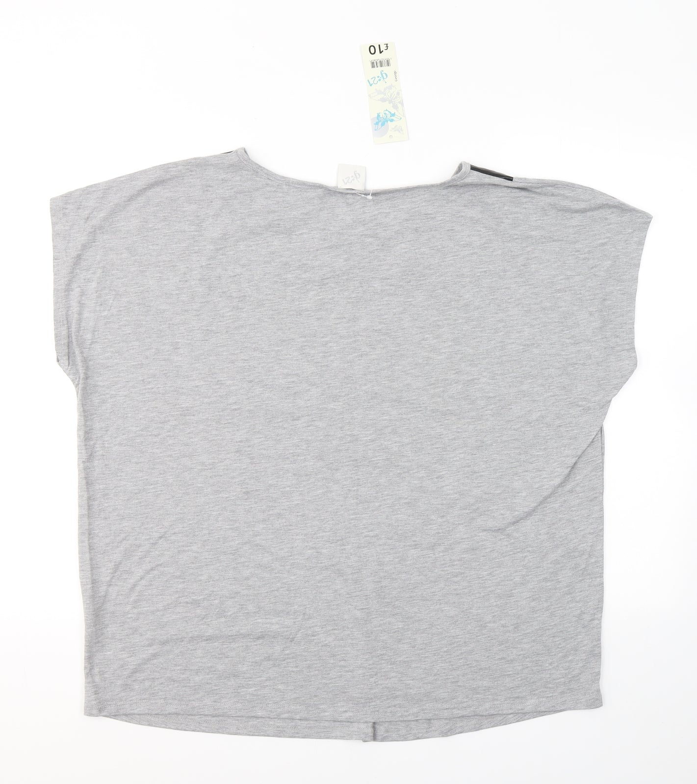 G:21 Womens Grey  Polyester Basic T-Shirt Size 20 Round Neck