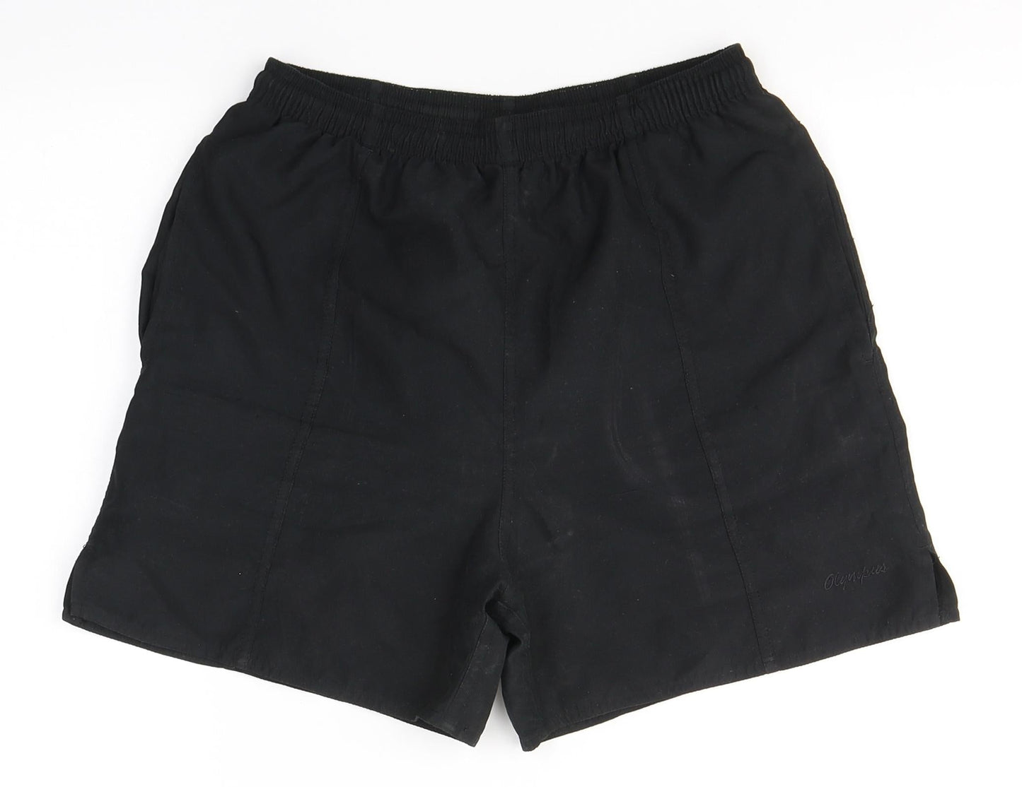 Olympus Womens Black  Polyester Paperbag Shorts Size 10 L3 in Regular Tie