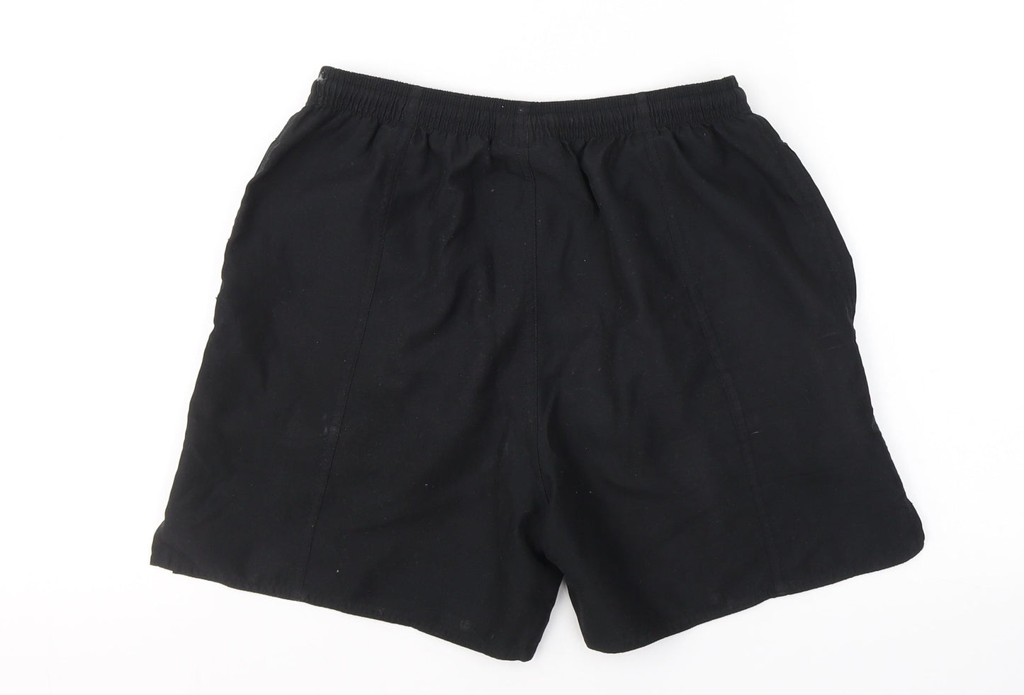 Olympus Womens Black  Polyester Paperbag Shorts Size 10 L3 in Regular Tie