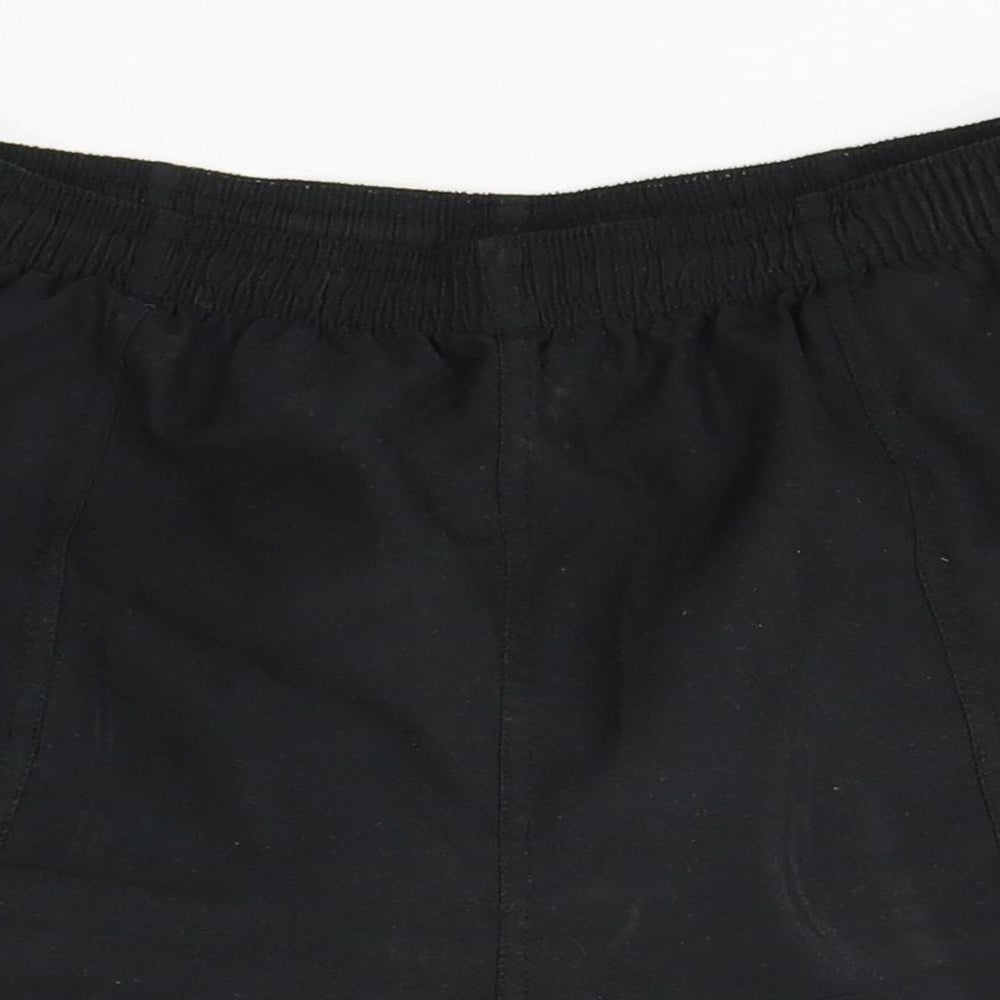 Olympus Womens Black  Polyester Paperbag Shorts Size 10 L3 in Regular Tie