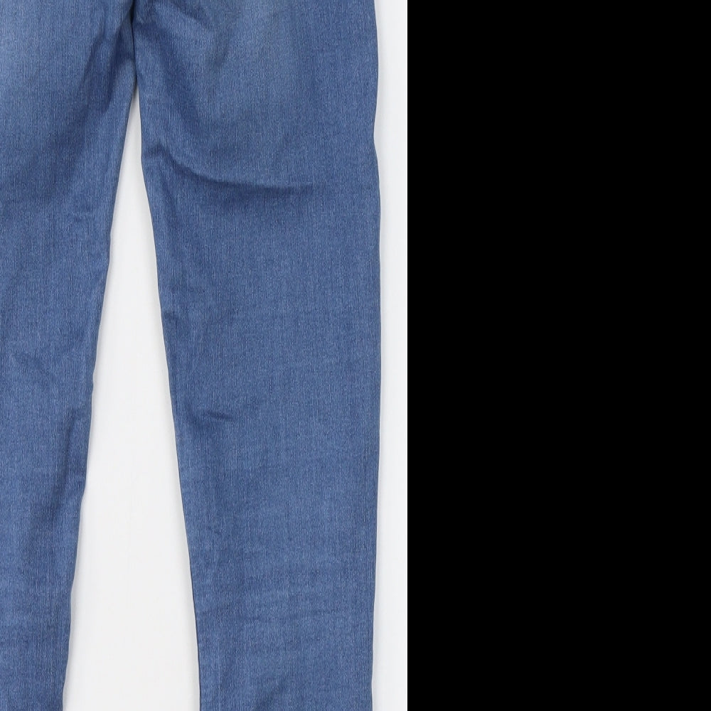 Denim & Co. Womens Blue  Cotton Skinny Jeans Size 10 L30 in Regular Button