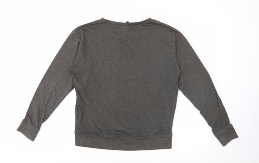 H&M Womens Grey Crew Neck  Cotton Pullover Jumper Size S