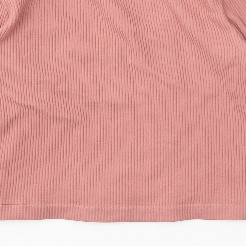 Dunnes Stores Womens Pink  Nylon Jersey Casual Size XS Round Neck Pullover