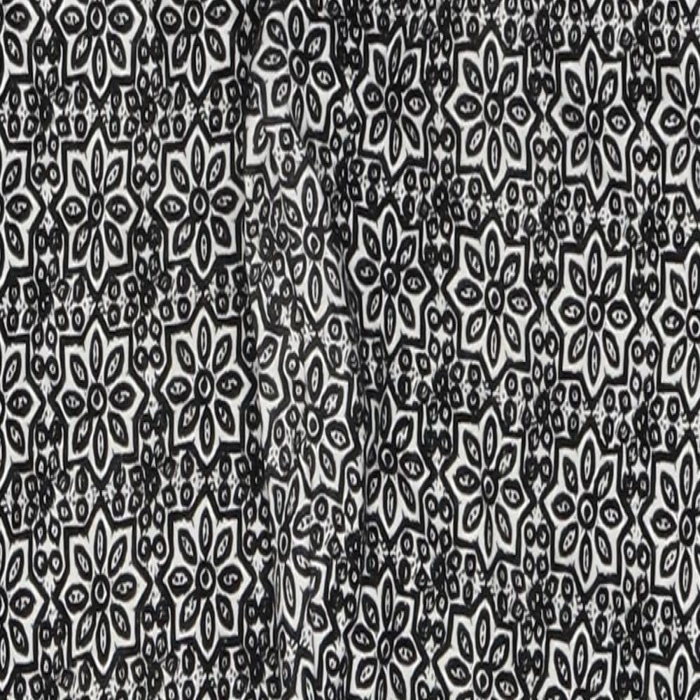 Topshop Womens Black Geometric Viscose Trousers  Size 8 L26 in Regular Zip