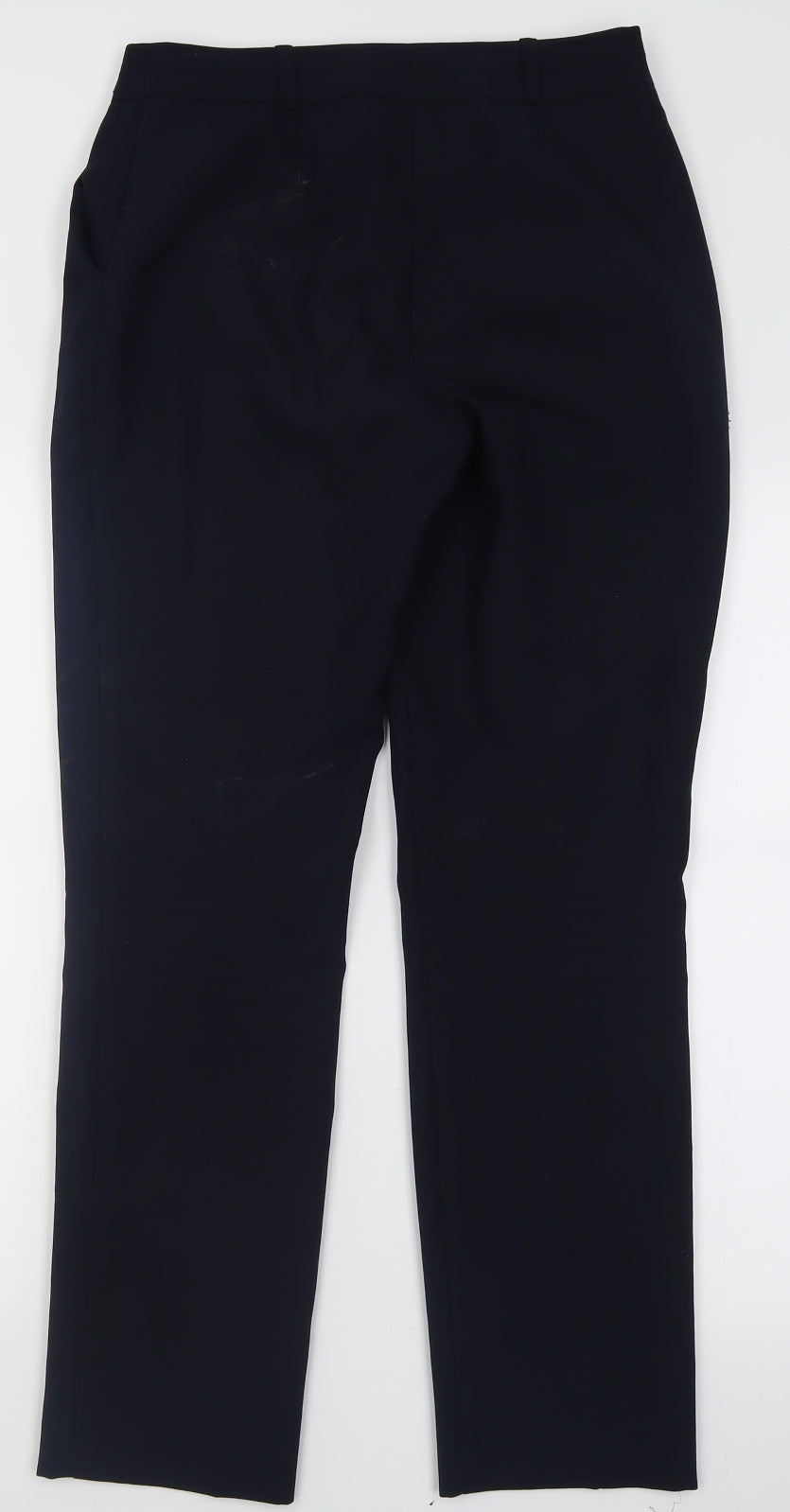 Dunnes Stores Womens Blue  Polyester Trousers  Size 8 L28 in Regular Hook & Eye
