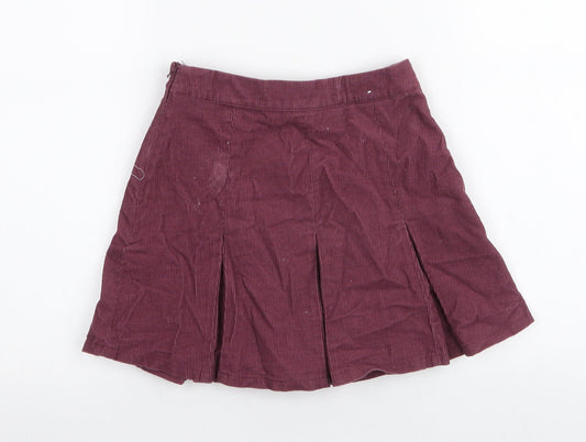 NEXT Girls Purple  Cotton A-Line Skirt Size 4 Years  Regular Zip
