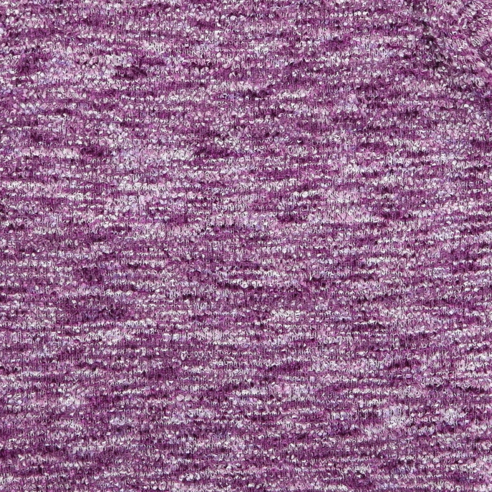 BM Collection Womens Purple Round Neck Floral Polyester Pullover Jumper Size M