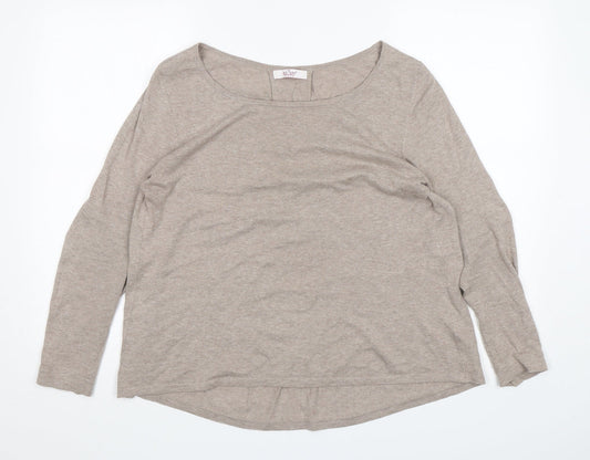 Milano  Womens Beige Round Neck  Polyester Pullover Jumper Size M