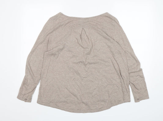 Milano  Womens Beige Round Neck  Polyester Pullover Jumper Size M