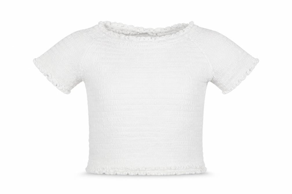 Primark Girls White  Cotton Basic T-Shirt Size 4-5 Years Boat Neck Pullover