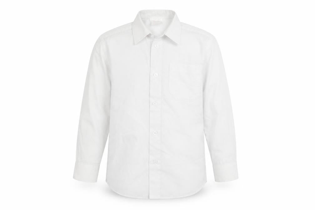 John Lewis Boys White  Polyester Basic Button-Up Size 5 Years Collared Button