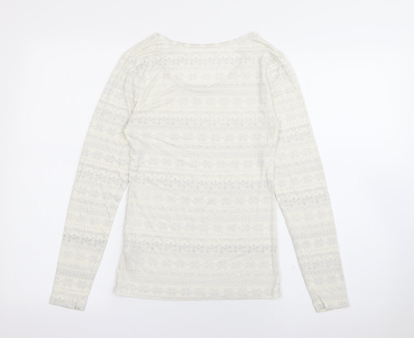 Marks and Spencer Womens White Scoop Neck  Acrylic Pullover Jumper Size 12