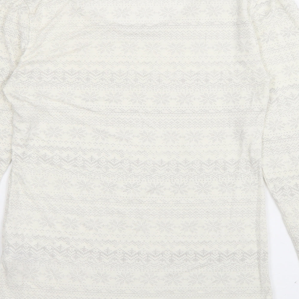 Marks and Spencer Womens White Scoop Neck  Acrylic Pullover Jumper Size 12