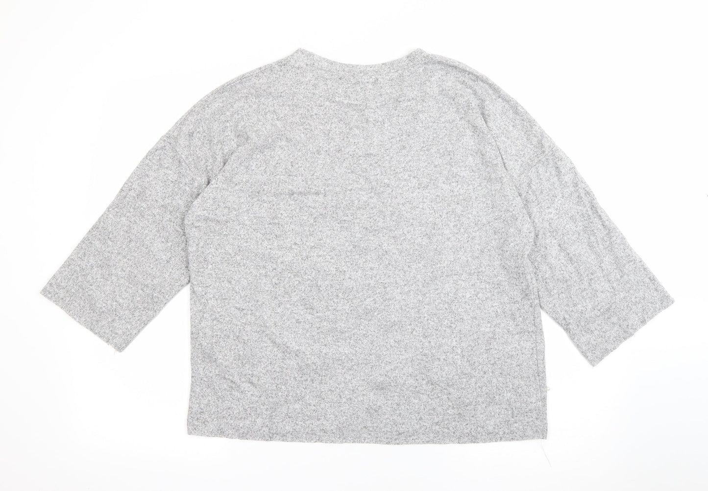 Zara Womens Green Crew Neck  Viscose Pullover Jumper Size M