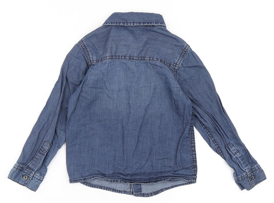 Primark Boys Blue  100% Cotton Basic Button-Up Size 24 Months Collared Button