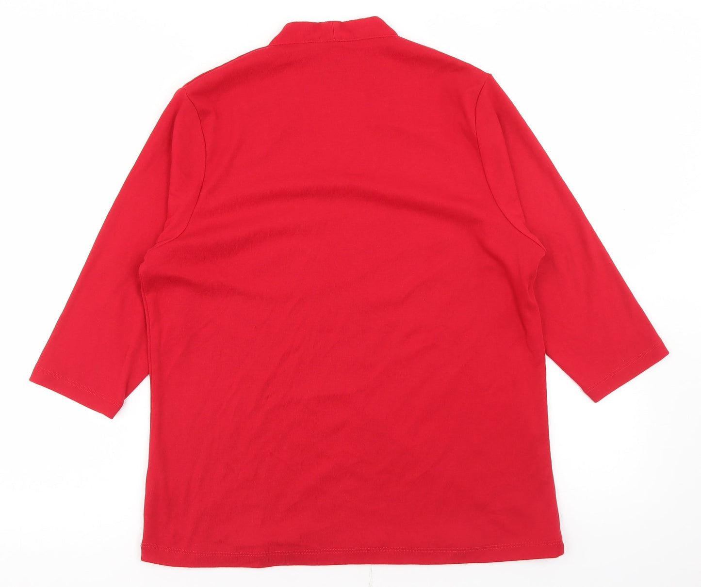 Tigi Womens Red  Polyester Basic T-Shirt Size 14 V-Neck