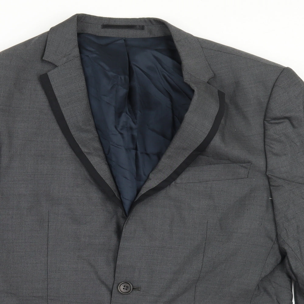 River Island Mens Grey  Viscose Jacket Blazer Size 38