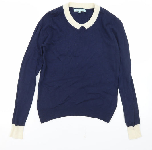 Dickins & Jones Womens Blue Crew Neck  Nylon Pullover Jumper Size S