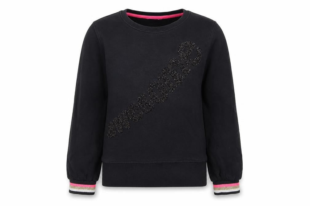 Marks and Spencer Girls Black  Cotton Pullover Sweatshirt Size 11-12 Years   - awesome