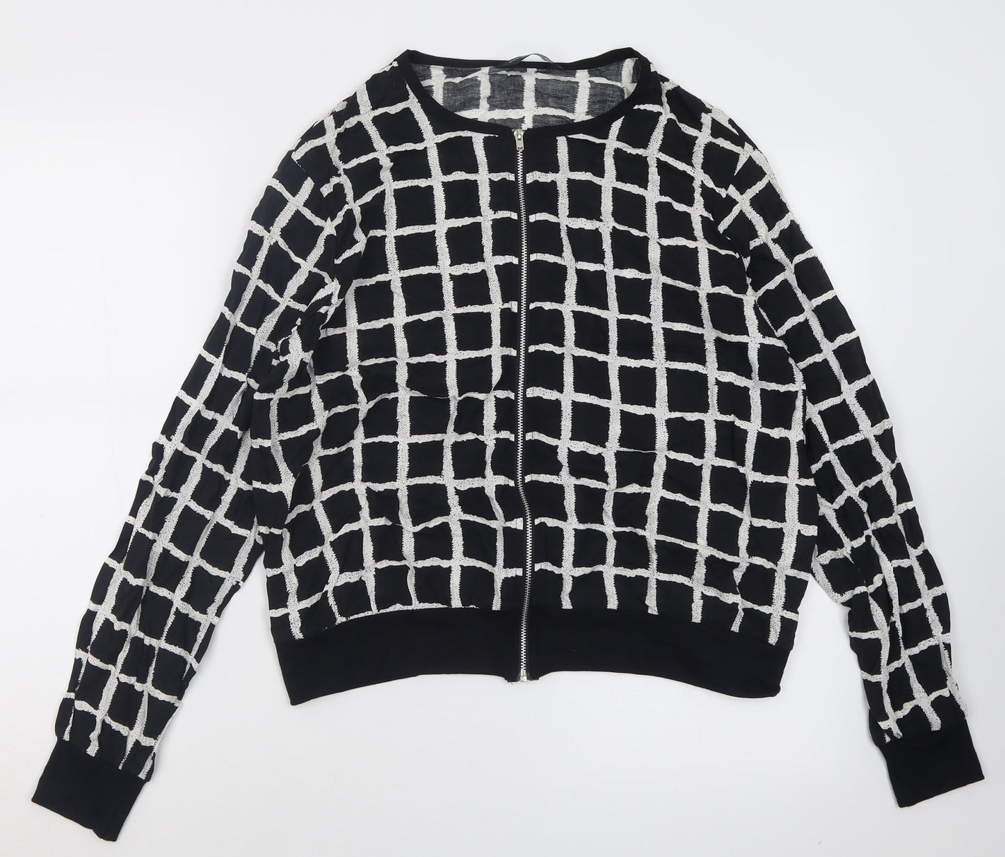 Dorothy Perkins Womens Black Check  Jacket  Size 14  Zip