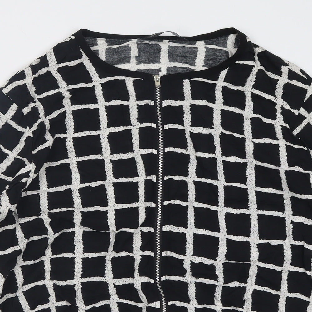 Dorothy Perkins Womens Black Check  Jacket  Size 14  Zip