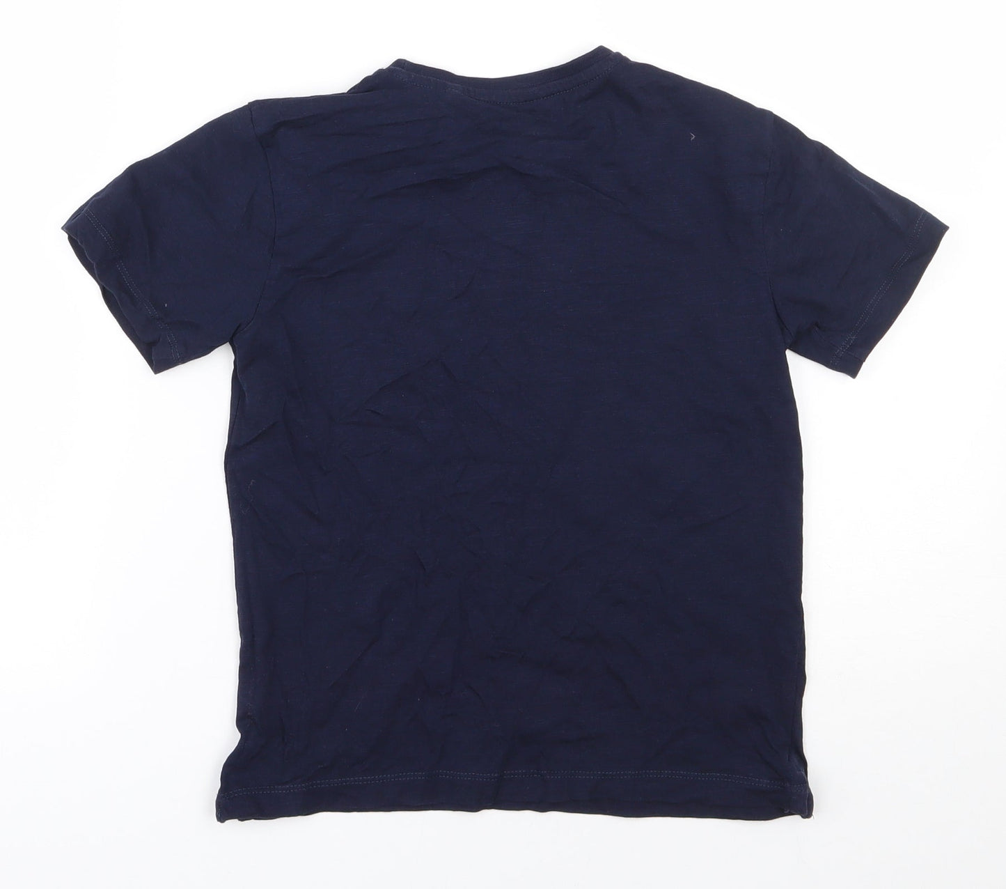NEXT Boys Blue  100% Cotton Basic T-Shirt Size 7 Years Round Neck Pullover